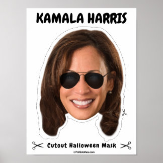Kamala Harris Halloween Mask Poster