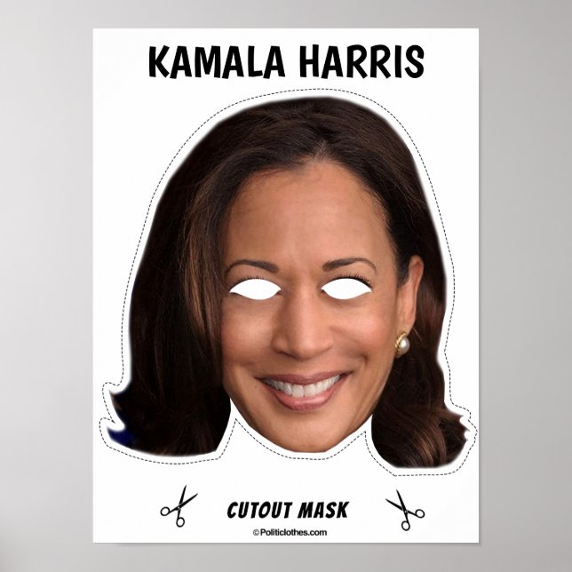 KAMALA HARRIS Halloween Mask Poster (Front)