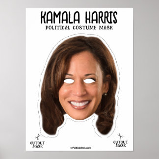 KAMALA HARRIS Halloween Mask Poster