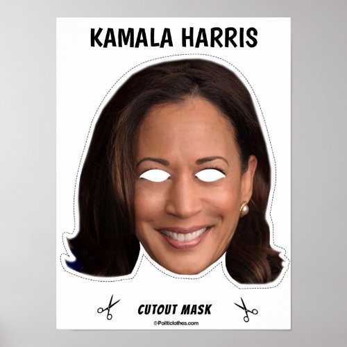 KAMALA HARRIS Halloween Mask Poster