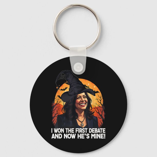 Kamala Harris Halloween Won The First Debate Im Wi Keychain (Front)