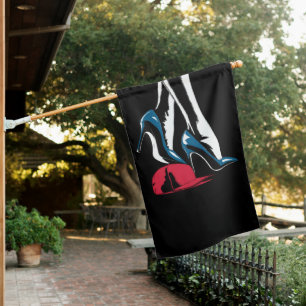 Kamala Harris Heels Stepping On Maga Hat House Flag