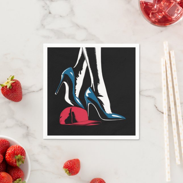 Kamala Harris Heels Stepping On Maga Hat  Napkins (Insitu)
