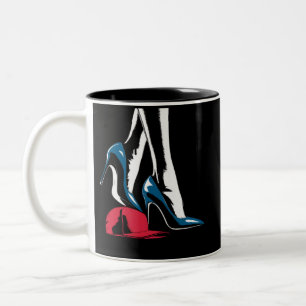 Kamala Harris Heels Stepping On Maga Hat Two-Tone Coffee Mug