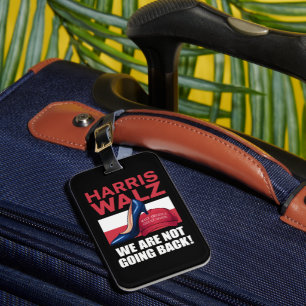 Kamala Harris Heels Stepping On Red MAGA Hat   Luggage Tag