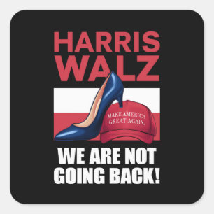 Kamala Harris Heels Stepping On Red MAGA Hat   Square Sticker