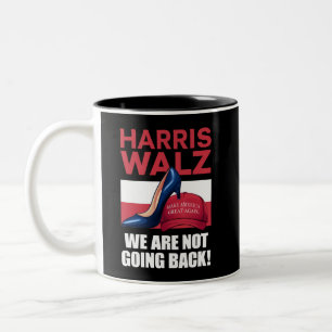 Kamala Harris Heels Stepping On Red MAGA Hat Two-Tone Coffee Mug