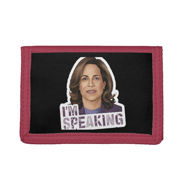 Kamala Harris I Am Speaking, Historic Debate Quote Trifold Wallet (Front)