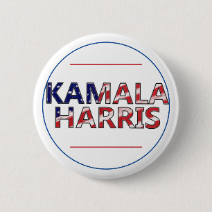 Kamala Harris In Flag Colors Button