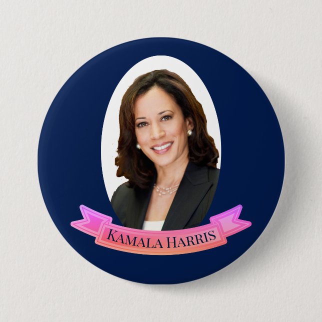 Kamala Harris in Pink and Blue Button (Front)