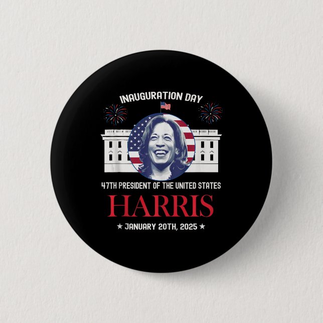 Kamala Harris Inauguration Day 2025 Madam 47th Pre Button (Front)