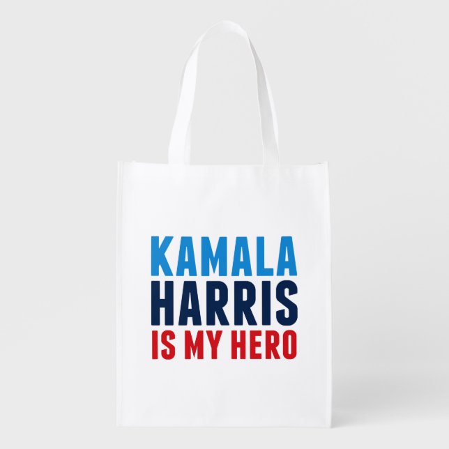 Kamala Harris is My Hero Grocery Bag (Front)
