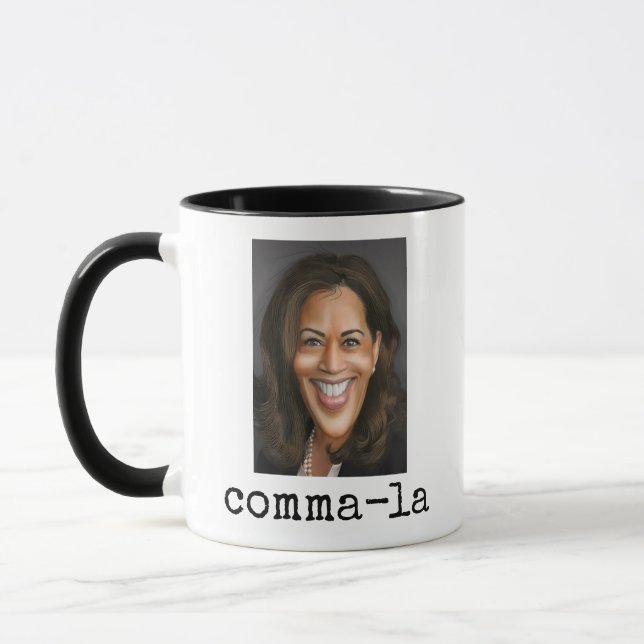 Kamala Harris (It's comma-la) Mug (Left)