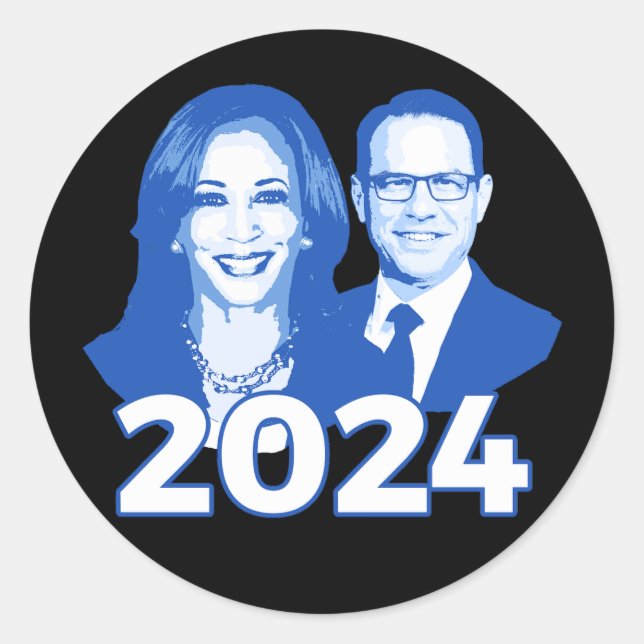 Kamala Harris Josh Shapiro 2024 Classic Round Sticker (Front)