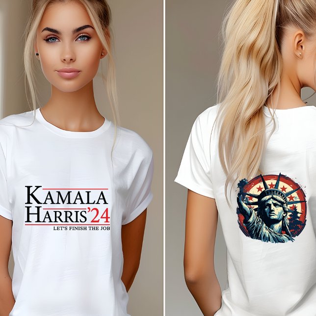 Kamala Harris : Let's Finish the Job Tri-Blend Shirt (Creator Uploaded)