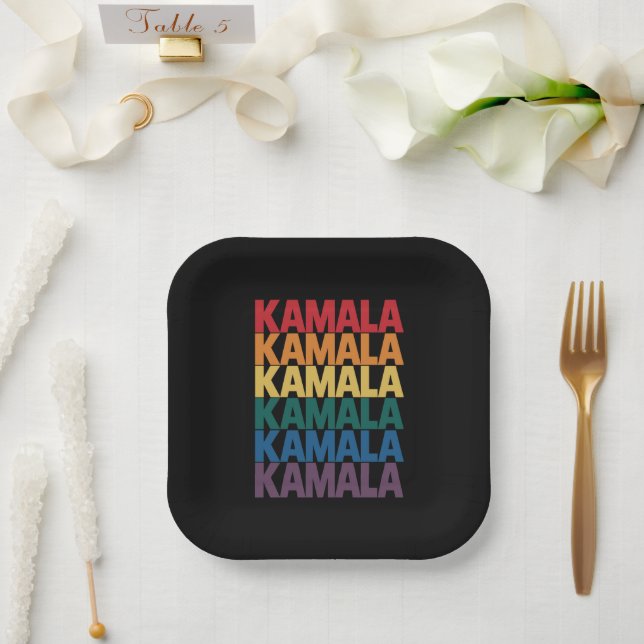 Kamala Harris LGBTQ Gay Pride Lesbian Fun Gift Paper Plates (Wedding)