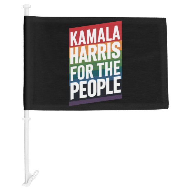 Kamala Harris LGBTQ Gay Pride Lesbian Funny Gift  Car Flag (Front)