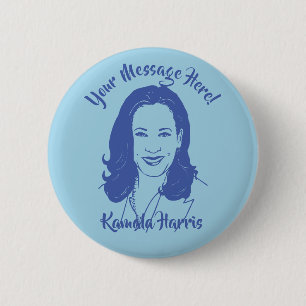 Kamala Harris Line Art Custom Text Button
