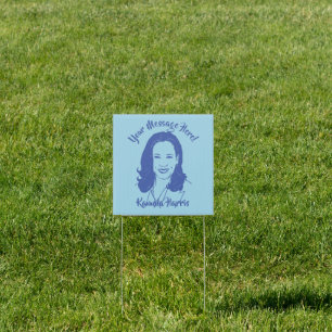 Kamala Harris Line Art Custom Text Sign
