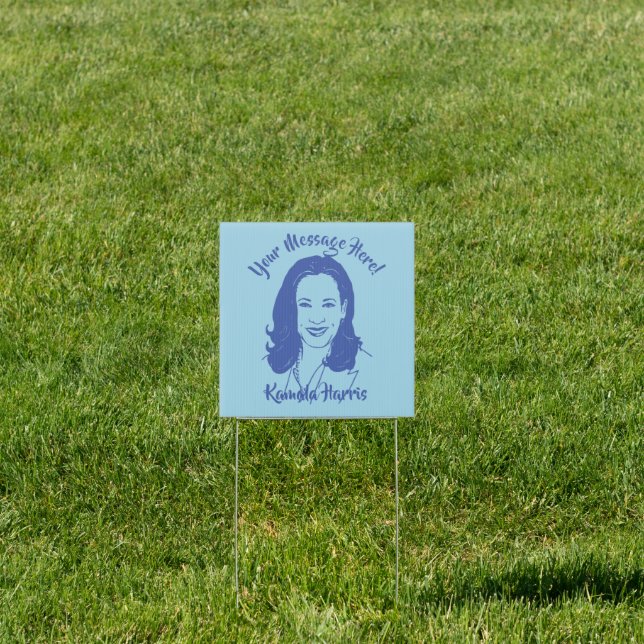 Kamala Harris Line Art Custom Text Sign (Insitu)