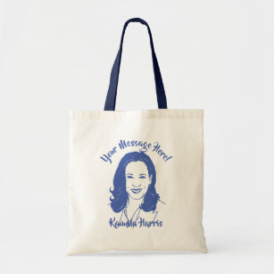 Kamala Harris Line Art Custom Text Tote Bag