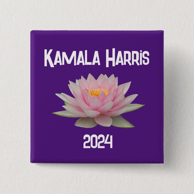 Kamala Harris Lotus 2024 Button (Front)