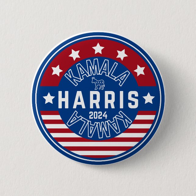 Kamala Harris Madam President 2024 Button (Front)