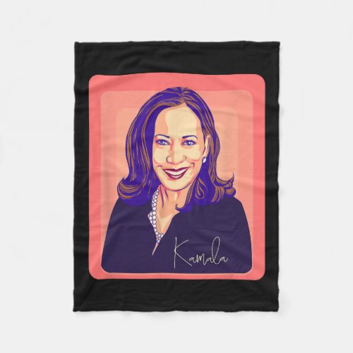 Kamala Harris Madam President Pop Art Portrait  Fleece Blanket