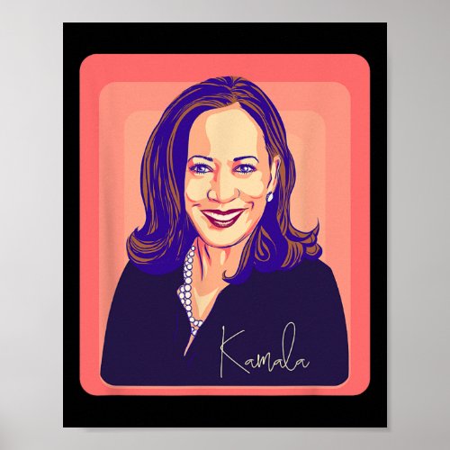 Kamala Harris Madam President Pop Art Portrait  Poster