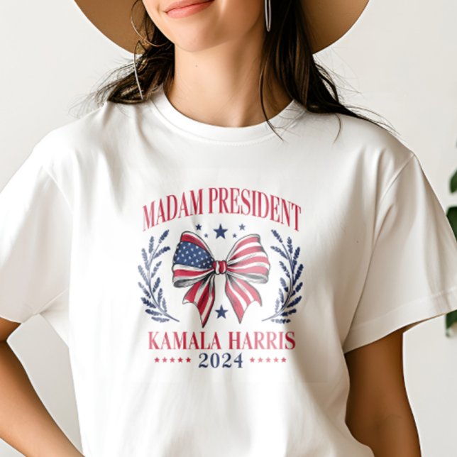 KAMALA HARRIS MADAME PRESIDENT AMERICAN BOW T-Shirt (Creator Uploaded)