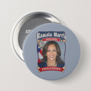 Kamala Harris Madame President Card Button