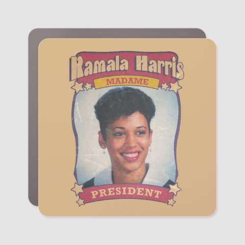 Kamala Harris Madame President Retro Card Car Magnet