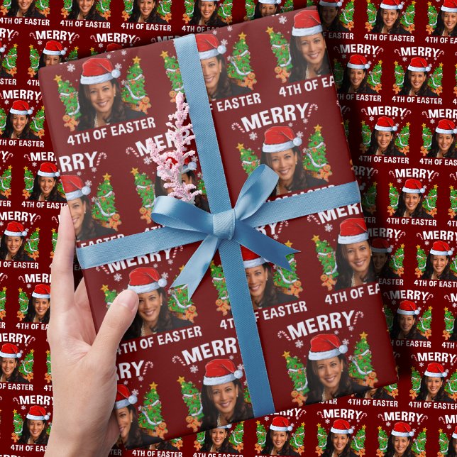 Kamala Harris Merry 4th Of Easter Wrapping Paper (Creator Uploaded)