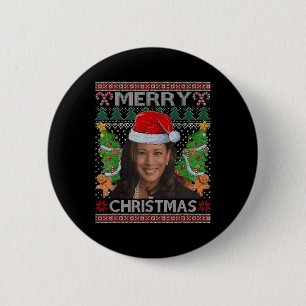 Kamala Harris Merry Christmas Shirt Women's Ugly C Button