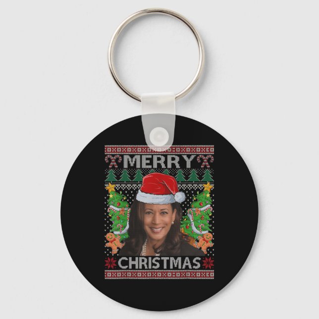 Kamala Harris Merry Christmas Women's Ugly Christm Keychain (Front)