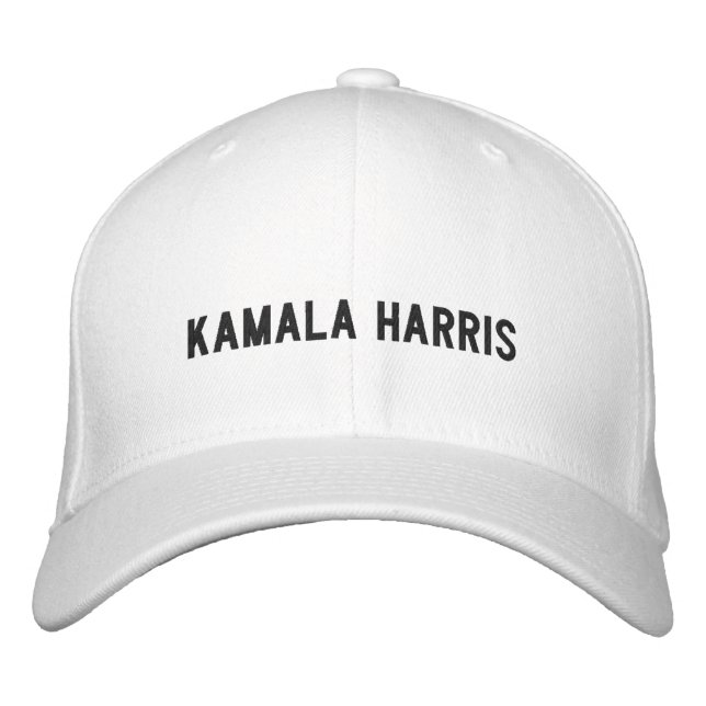 Kamala Harris minimalist typography black white Embroidered Baseball Cap (Front)