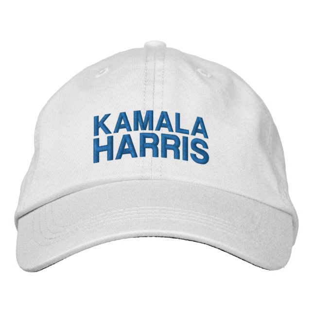 Kamala Harris modern blue typography custom Embroidered Baseball Cap (Front)
