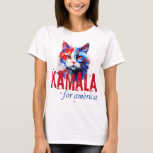 Kamala Harris Patriotic Cat T-Shirt