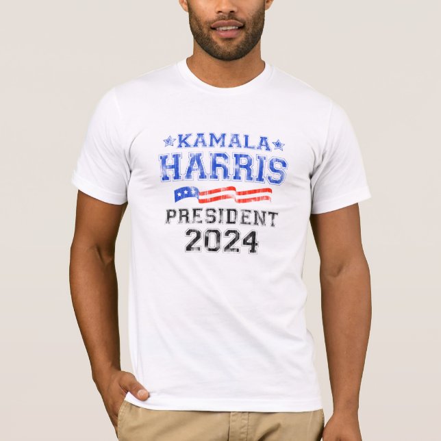 Kamala Harris Patriotic Vintage President 2024 T-Shirt (Front)
