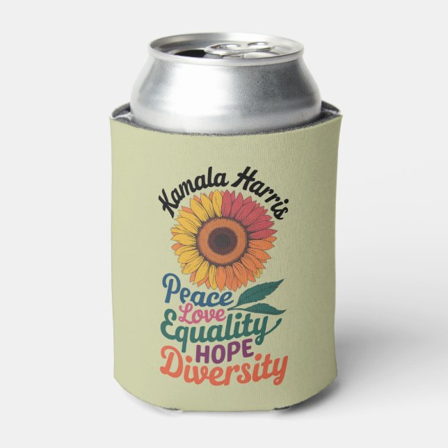 Kamala Harris Peace Love Equality Hope Diversity Can Cooler (Can Front)