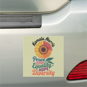 Kamala Harris Peace Love Equality Hope Diversity Car Magnet