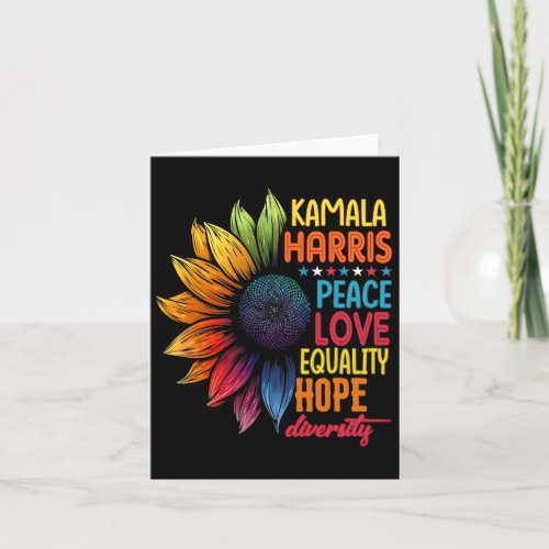 Kamala Harris Peace Love Equality Hope Diversity  Card