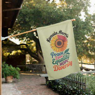 Kamala Harris Peace Love Equality Hope Diversity House Flag