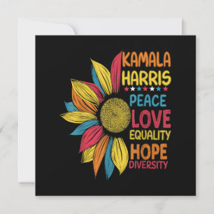 Kamala Harris Peace Love Equality Hope Diversity Invitation