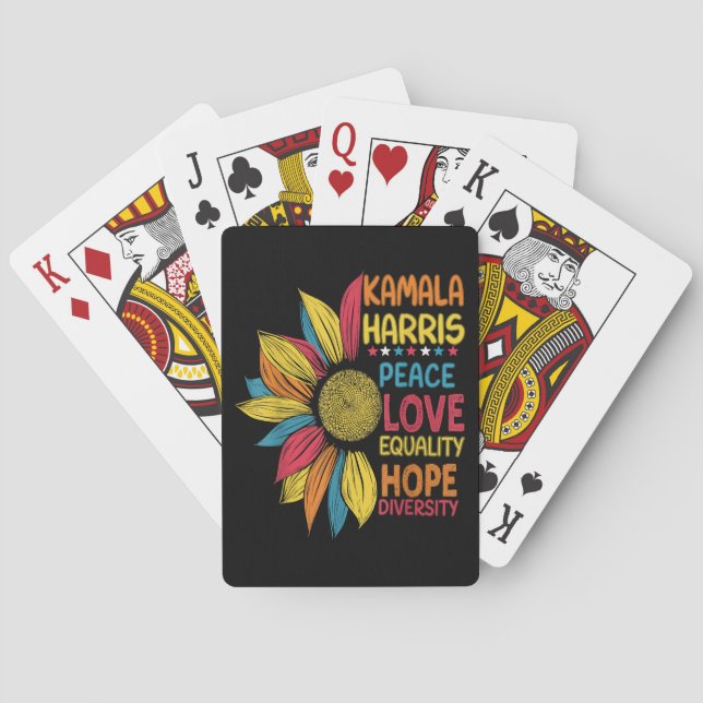 Kamala Harris Peace Love Equality Hope Diversity Poker Cards (Back)