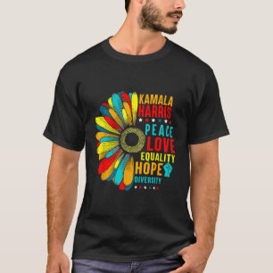 Kamala Harris Peace Love Equality Hope Diversity T-Shirt