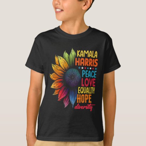 Kamala Harris Peace Love Equality Hope Diversity  T_Shirt