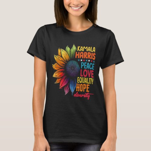 Kamala Harris Peace Love Equality Hope Diversity  T_Shirt