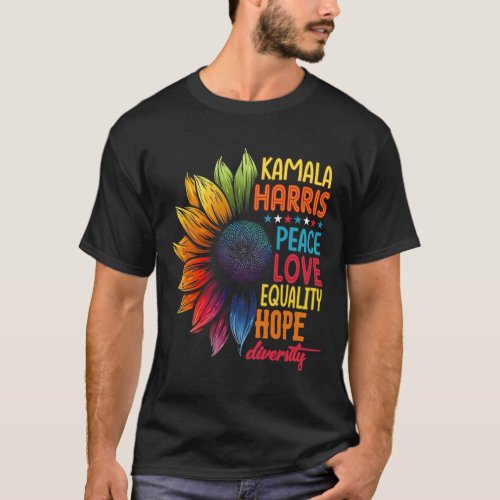 Kamala Harris Peace Love Equality Hope Diversity  T_Shirt