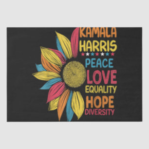 Kamala Harris Peace Love Equality Hope Diversity Tissue Paper